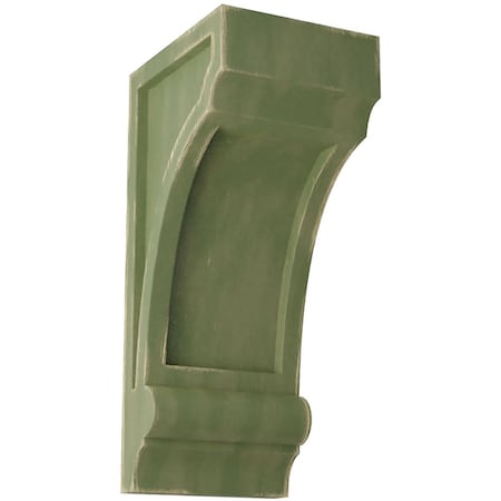 Ekena Millwork 3 1/4"W x 4"D x 8"H Diane Recessed Wood Vintage Decor Corbel, Restoration Green CORWD03X04X08DIGR